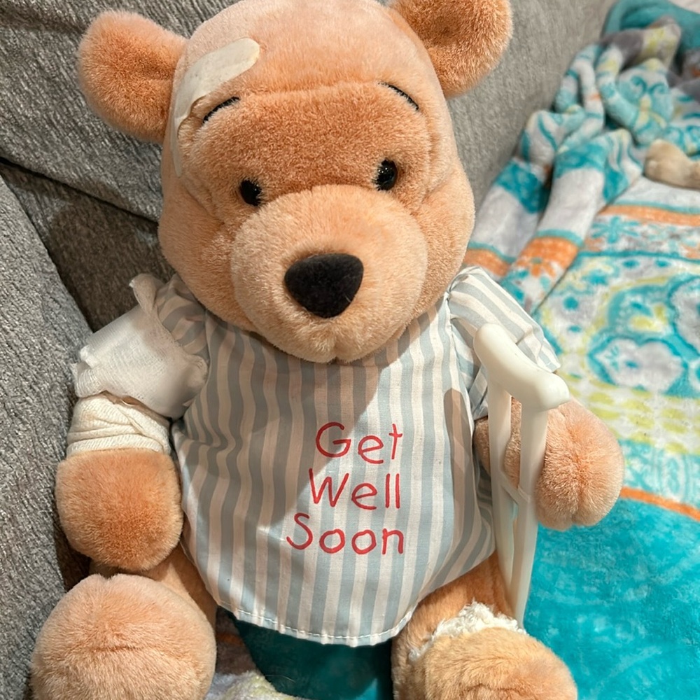 Winnie the Pooh- get well soon. Rare collectible 14”